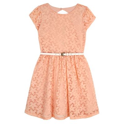 Pink Lace Skater Dress